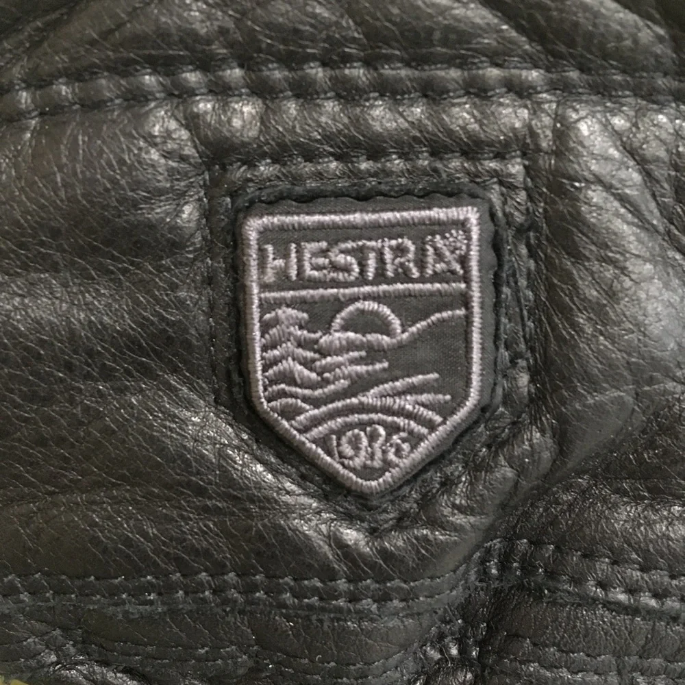 Hestra Black Cowhide Leather SZ 6 Ski Snowboarding Gloves